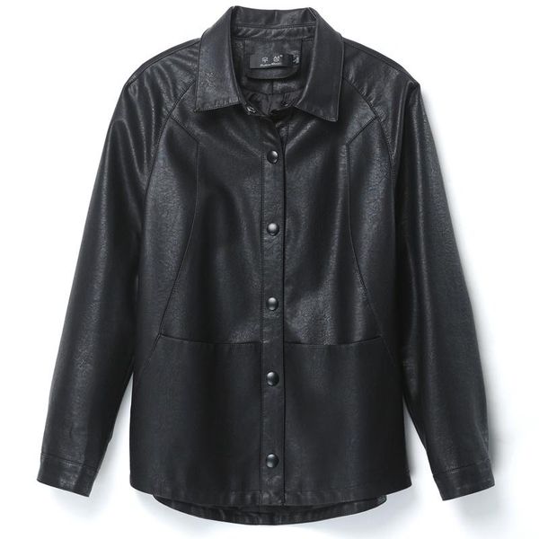 women's leather & faux women autumn jackets single breasted coat pockets designer korean clothing female streetwear pu outerwear, Black
women's leather & faux women autumn jackets single breasted coat pockets designer korean clothing female streetwear pu outerwear, Black