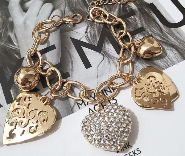 charm bracelets arrival jewelry heart & bangles gold color for women pulseras bracelet, Golden;silver
charm bracelets arrival jewelry heart & bangles gold color for women pulseras bracelet, Golden;silver