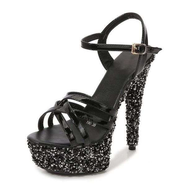 dress shoes fashion open toe rhinestone super high heel sandals women summer cross strap casual party s6257, Black
dress shoes fashion open toe rhinestone super high heel sandals women summer cross strap casual party s6257, Black