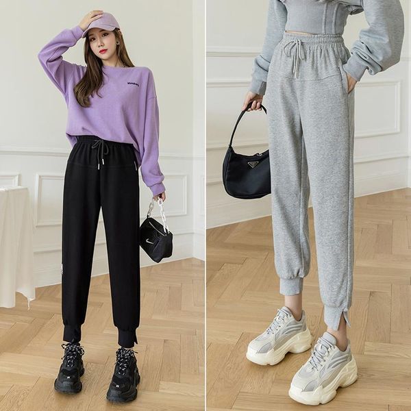 women's pants & capris casual sports chic ankle-length spring and autumn jogging high-waist streetwear, Black;white
women's pants & capris casual sports chic ankle-length spring and autumn jogging high-waist streetwear, Black;white