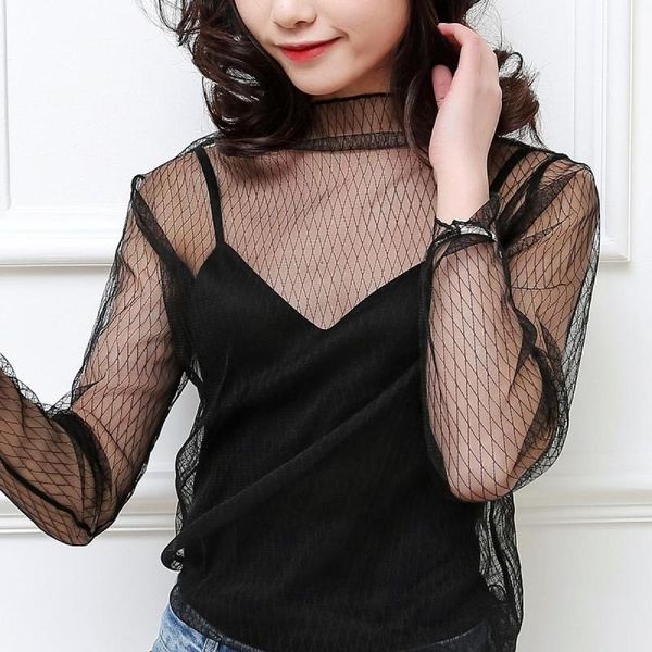 women's blouses & shirts fashion elegant black women long sleeve see through mesh sheer party clubwear night shirt 2021 t lace, White
women's blouses & shirts fashion elegant black women long sleeve see through mesh sheer party clubwear night shirt 2021 t lace, White