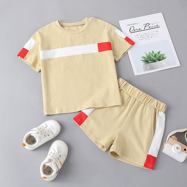 boys' color matching short sleeve style suit summer pure color sports leisure children's suit, Blue
boys' color matching short sleeve style suit summer pure color sports leisure children's suit, Blue