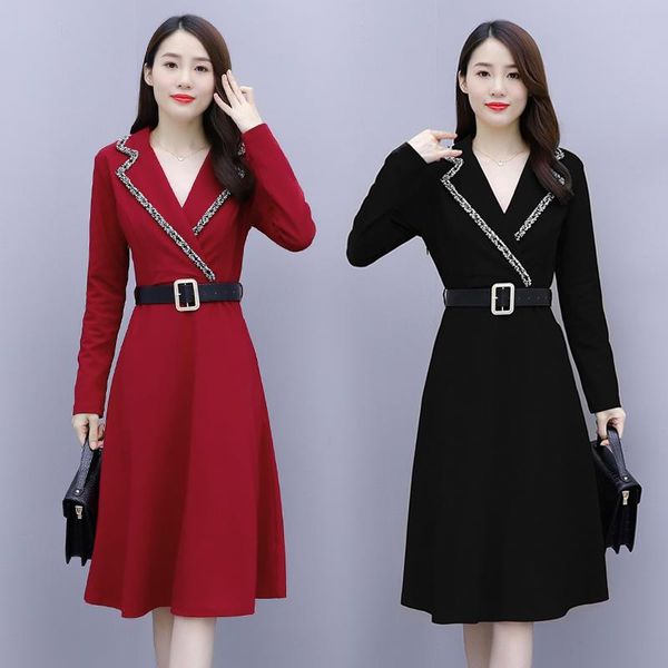 casual dresses full sleeve women's dress 2021 fall korean red slim ladeis vintage blazer ladies a-line knee length clothing, Black;gray
casual dresses full sleeve women's dress 2021 fall korean red slim ladeis vintage blazer ladies a-line knee length clothing, Black;gray