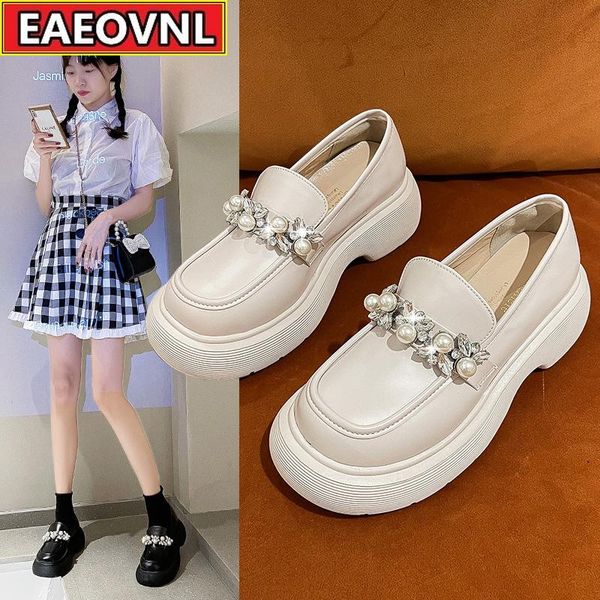 dress shoes thick soled rhinestone leather for women 2021 spring and autumn british style all-match round head middle heel loafers, Black
dress shoes thick soled rhinestone leather for women 2021 spring and autumn british style all-match round head middle heel loafers, Black