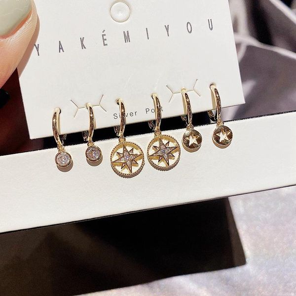 6pcs mix cubic zirconia star dangle earrings set for women gold color cz crystal jewelry & chandelier, Silver
6pcs mix cubic zirconia star dangle earrings set for women gold color cz crystal jewelry & chandelier, Silver