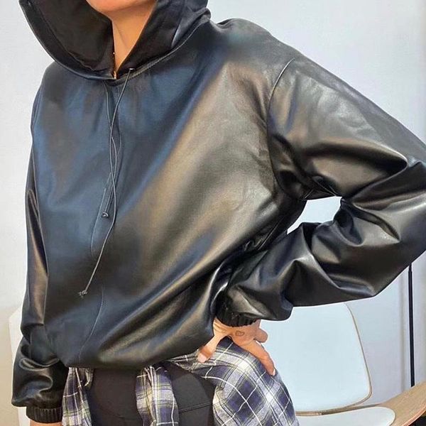 women's hoodies & sweatshirts fashion women faux leather pu casual harajuku punk sweatshirt long sleeve pullover autumn winter streetwe, Black
women's hoodies & sweatshirts fashion women faux leather pu casual harajuku punk sweatshirt long sleeve pullover autumn winter streetwe, Black