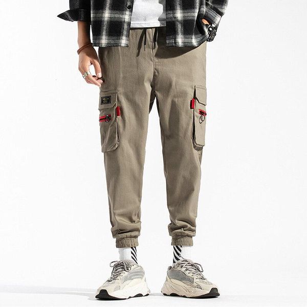 men's pants male solid color cargo mens multi pocket casual pant fashion streetwear colortrousers, Black
men's pants male solid color cargo mens multi pocket casual pant fashion streetwear colortrousers, Black