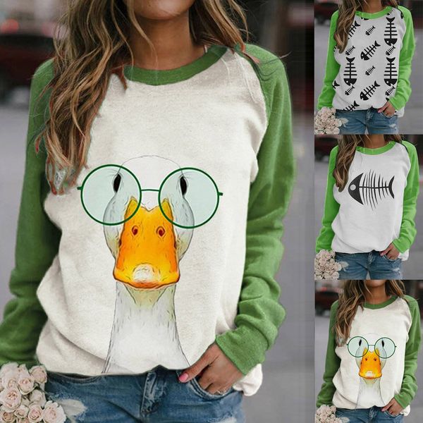 2021 new color blocking animal digital printing european and american women's t-shirt, White
2021 new color blocking animal digital printing european and american women's t-shirt, White
