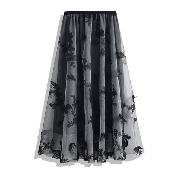 summer embroidery mesh skirt elastic high waist slimming simple casual temperament women a-line long 210527, Black
summer embroidery mesh skirt elastic high waist slimming simple casual temperament women a-line long 210527, Black