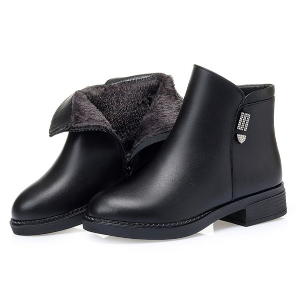 Natural Wool Short Boots Women Winter Plus Cashmere Shoes Female Flat Bottom Flat Heel Boots 41 42 43 Genuel Leather Boots, Black fur
Natural Wool Short Boots Women Winter Plus Cashmere Shoes Female Flat Bottom Flat Heel Boots 41 42 43 Genuel Leather Boots, Black fur