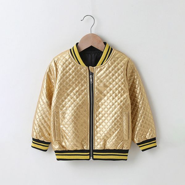 spring and autumn pure color boys' handsome motorcycle suit children's style golden pu casual coat, White
spring and autumn pure color boys' handsome motorcycle suit children's style golden pu casual coat, White