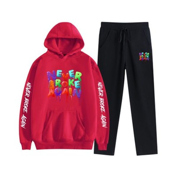 mens never broke again tracksuits fashion trend long sleeve hooded sweatshirt pants suits designer male loose casual letter pattern 2pcs set, Gray
mens never broke again tracksuits fashion trend long sleeve hooded sweatshirt pants suits designer male loose casual letter pattern 2pcs set, Gray