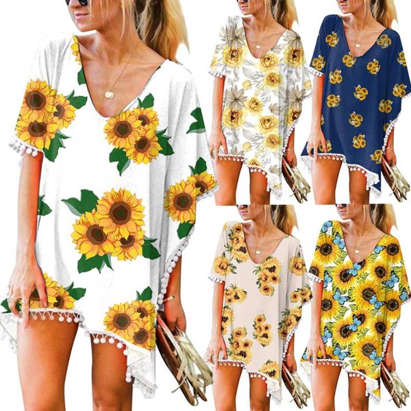 women's swimwear chiffon tassels beach wear smock 2021 women swimsuit cover up print bathing suits summer mini dress pareo ups, White;black
women's swimwear chiffon tassels beach wear smock 2021 women swimsuit cover up print bathing suits summer mini dress pareo ups, White;black