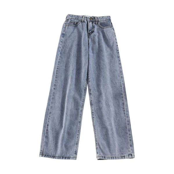 women's jeans ninth pants 2021 spring casual streetwear high waist wide leg trouser sense of design vintage washed baggy, Blue
women's jeans ninth pants 2021 spring casual streetwear high waist wide leg trouser sense of design vintage washed baggy, Blue