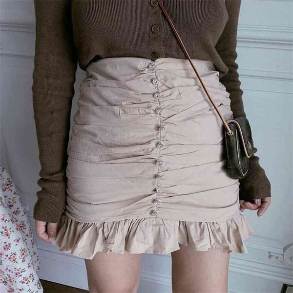 fold design ruffled high waist skirt bag hip 20 years summer ladies wind fishtail 210529, Black
fold design ruffled high waist skirt bag hip 20 years summer ladies wind fishtail 210529, Black