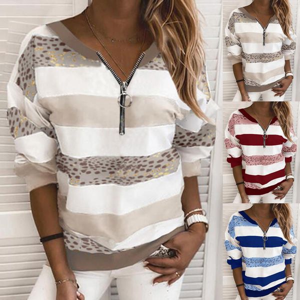 hoodies women stripe leopard patchwork sweatshirt zipper long sleeve blouse pullover womens clothing street wear, Black
hoodies women stripe leopard patchwork sweatshirt zipper long sleeve blouse pullover womens clothing street wear, Black