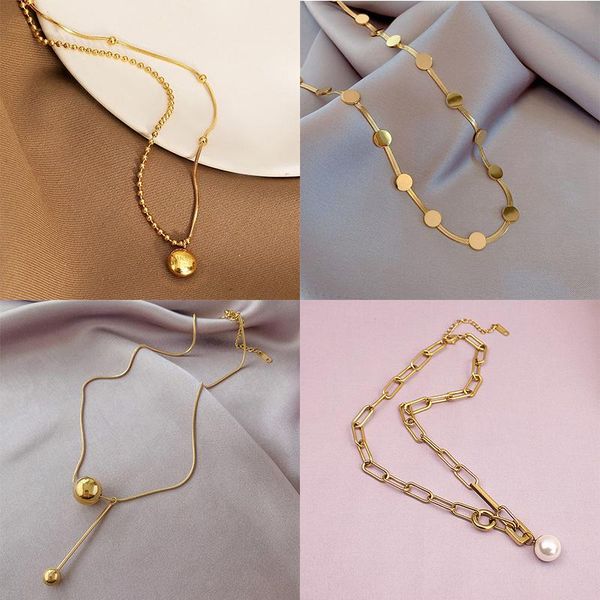 pendant necklaces meyrroyu stainless steel multi-layer geometric necklace for women 2021 trend romantic punk party gift fashion jewelry, Silver
pendant necklaces meyrroyu stainless steel multi-layer geometric necklace for women 2021 trend romantic punk party gift fashion jewelry, Silver