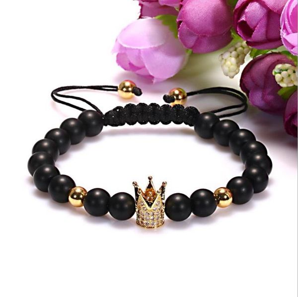 charm bracelets fashion zircon men's jewelry cubic micro pave cz crown & 8mm copper ball bead braided macrame bracelet, Golden;silver
charm bracelets fashion zircon men's jewelry cubic micro pave cz crown & 8mm copper ball bead braided macrame bracelet, Golden;silver
