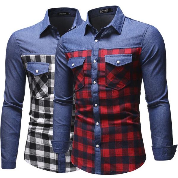 men's casual shirts 2021 european code denim clothes fashion fight plaid long-sleeved lining luxury classic red and blue shirt, White;black
men's casual shirts 2021 european code denim clothes fashion fight plaid long-sleeved lining luxury classic red and blue shirt, White;black