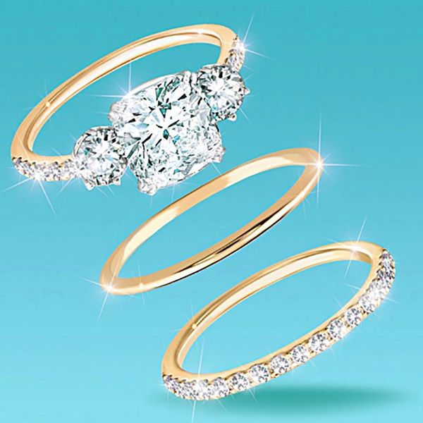 wedding rings luxury female elegant crystal set gold color rhinestone ring unique style promise engagement for lady, Slivery;golden
wedding rings luxury female elegant crystal set gold color rhinestone ring unique style promise engagement for lady, Slivery;golden