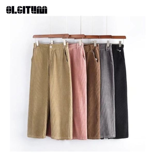 women's pants & capris 2021 women autumn and winter casual loose corduroy high waist solid wide leg ankle-length trousers, Black;white
women's pants & capris 2021 women autumn and winter casual loose corduroy high waist solid wide leg ankle-length trousers, Black;white