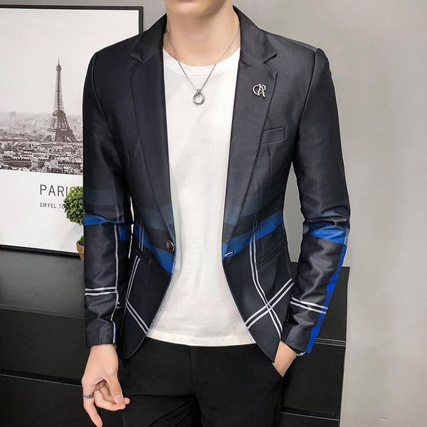 men's suits & blazers 2021 autumn gradient striped men wedding business casual suit jacket slim street wear social dress coat male clot, White;black
men's suits & blazers 2021 autumn gradient striped men wedding business casual suit jacket slim street wear social dress coat male clot, White;black