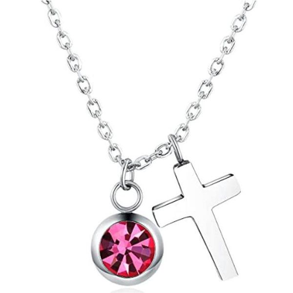 pendant necklaces baptism gift , crystal birthstones cross cz necklace gifts for girls, teens or women christening first communion, Silver
pendant necklaces baptism gift , crystal birthstones cross cz necklace gifts for girls, teens or women christening first communion, Silver