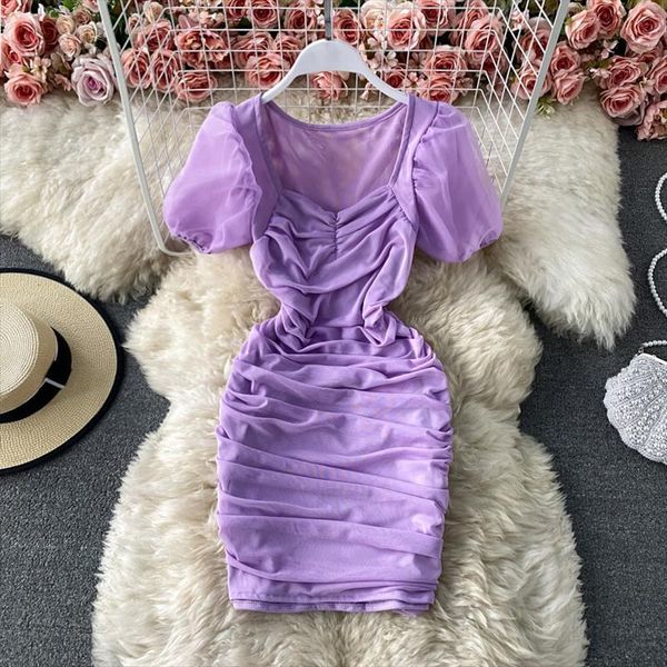 purple brown white mesh womens dress draped bodycon elegant square collar short puff sleeve pleated vestidos female summer, Black;gray
purple brown white mesh womens dress draped bodycon elegant square collar short puff sleeve pleated vestidos female summer, Black;gray