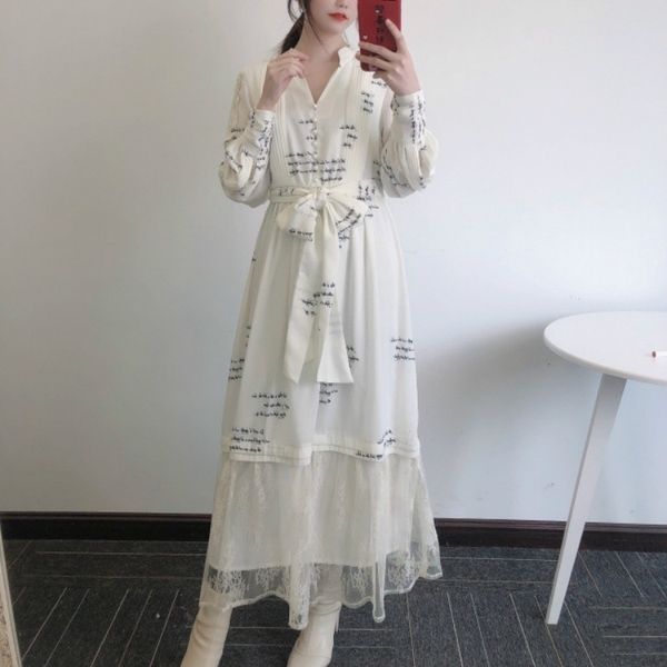 neploe spring lace patchwork vestidos elegant chic letter print slim waist dress v neck exquisite button women dresses 210510, Black;gray
neploe spring lace patchwork vestidos elegant chic letter print slim waist dress v neck exquisite button women dresses 210510, Black;gray