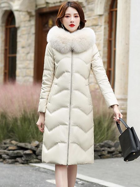 women's leather & faux m-5xl women genuine coat winter fur hooded down midi length coats female office lady slim warm outerwear, Black
women's leather & faux m-5xl women genuine coat winter fur hooded down midi length coats female office lady slim warm outerwear, Black