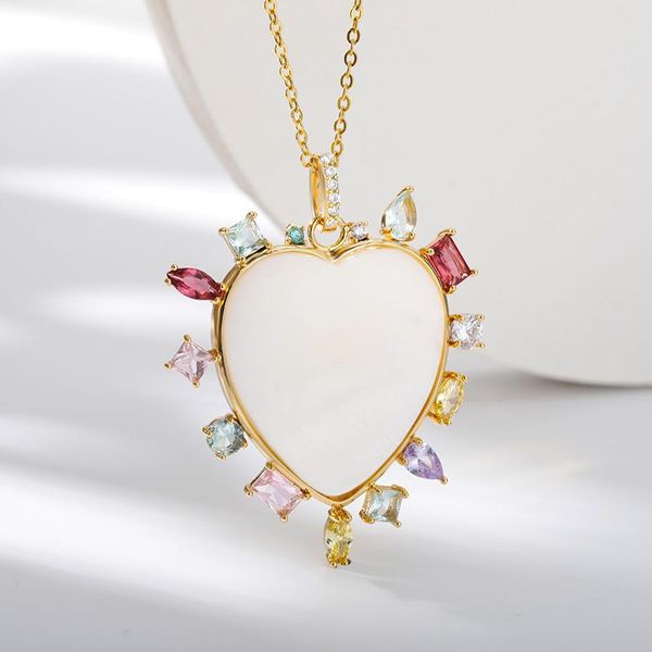 pendant necklaces colorful zircon heart for women crystal opal necklace stainless steel gold silver color chain fashion jewelry
pendant necklaces colorful zircon heart for women crystal opal necklace stainless steel gold silver color chain fashion jewelry