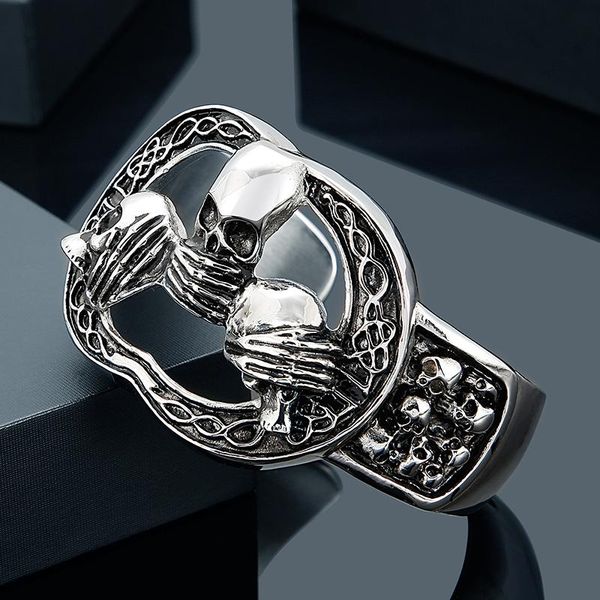 men personality skull open bracelet hollow stainless steel retro halloween jewelry suitable for boyfriend brothers gift bangle, Black
men personality skull open bracelet hollow stainless steel retro halloween jewelry suitable for boyfriend brothers gift bangle, Black