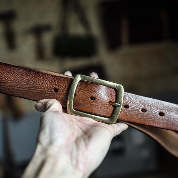 men's ultra-thick full-grain cowhide belt brown and black handmade vintage brass buckle easy tooling jeans 130cm belts, Black;brown
men's ultra-thick full-grain cowhide belt brown and black handmade vintage brass buckle easy tooling jeans 130cm belts, Black;brown