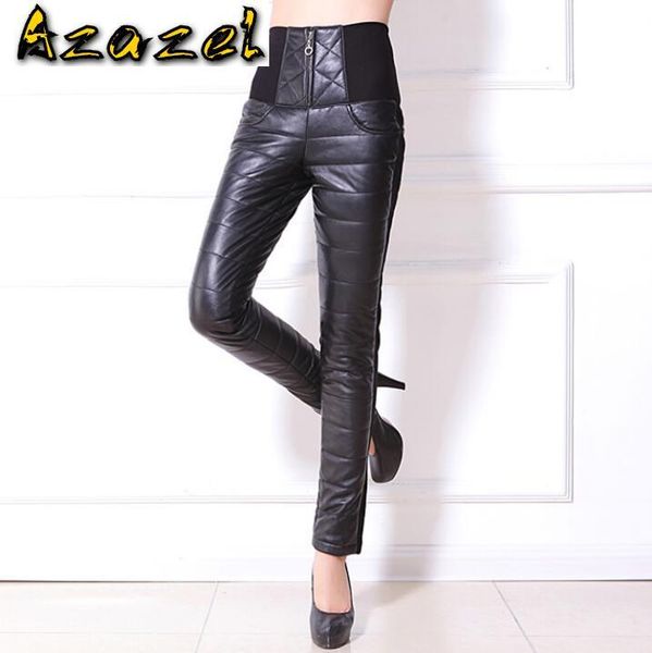 women slim sheep skin leather pants trousers female pencil thickening winter warm genuine white duck down women's & capris, Black;white
women slim sheep skin leather pants trousers female pencil thickening winter warm genuine white duck down women's & capris, Black;white