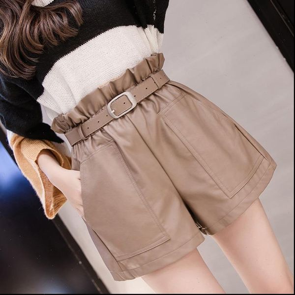 pu womens short leather wide legged shorts women empire ruffles elastic waist girls a line faux bottoms gd5588, White;black
pu womens short leather wide legged shorts women empire ruffles elastic waist girls a line faux bottoms gd5588, White;black