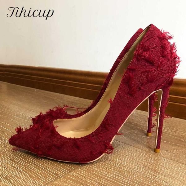 dress shoes tikicup burgundy women tassel fabric pointed toe stiletto pumps distressed extremely high heel for ladies 8cm 10cm 12cm, Black
dress shoes tikicup burgundy women tassel fabric pointed toe stiletto pumps distressed extremely high heel for ladies 8cm 10cm 12cm, Black