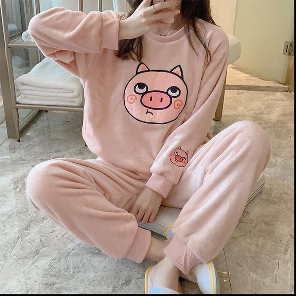 finetoo winter flannel pajama set womens sleepwears fleece pajamas cotton home clothing thick warm coral velvet suit, Black;red
finetoo winter flannel pajama set womens sleepwears fleece pajamas cotton home clothing thick warm coral velvet suit, Black;red