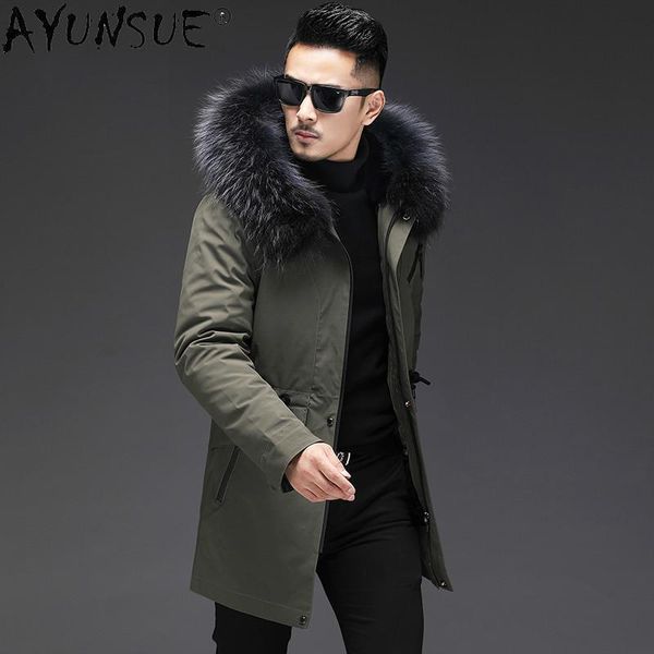 men's leather & faux ayunsue winter jacket men clothing 2021 real fur coat parkas raccoon dog collar hooded natural liner jackets, Black
men's leather & faux ayunsue winter jacket men clothing 2021 real fur coat parkas raccoon dog collar hooded natural liner jackets, Black