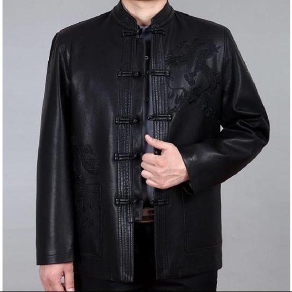 men's fur & faux chinese style leather coat men clothing loose embroidery coats xxxl tang suit chinoiserie jackets outerwear, Black
men's fur & faux chinese style leather coat men clothing loose embroidery coats xxxl tang suit chinoiserie jackets outerwear, Black
