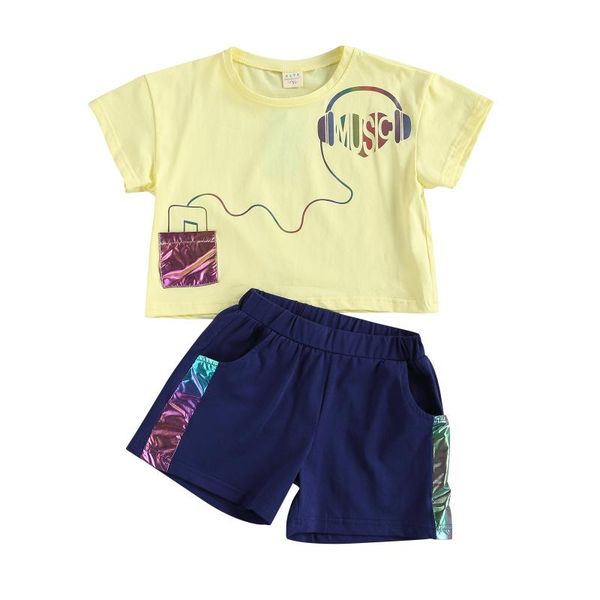 clothing sets kids toddler boy girl summer casual outfits short sleeve music print t-shirt + elastic waist shorts set beach holiday dailywea, White
clothing sets kids toddler boy girl summer casual outfits short sleeve music print t-shirt + elastic waist shorts set beach holiday dailywea, White