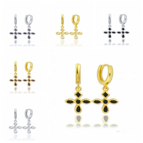 hoop & huggie mc 925 sterling silver ear hoops with purple white black zircon cross pendants delicate 2021 women earring pendientes, Golden;silver
hoop & huggie mc 925 sterling silver ear hoops with purple white black zircon cross pendants delicate 2021 women earring pendientes, Golden;silver