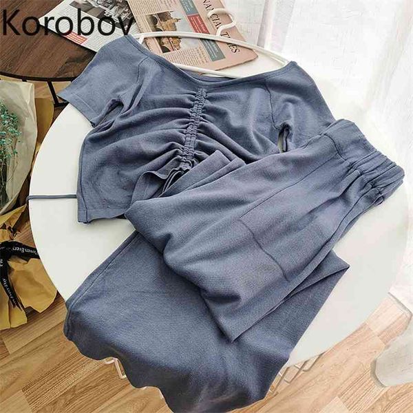korobov korean women sets new short sleeve t shirt and pants female outfits vintage ol solid casual 2 pieces suits 210430, White
korobov korean women sets new short sleeve t shirt and pants female outfits vintage ol solid casual 2 pieces suits 210430, White