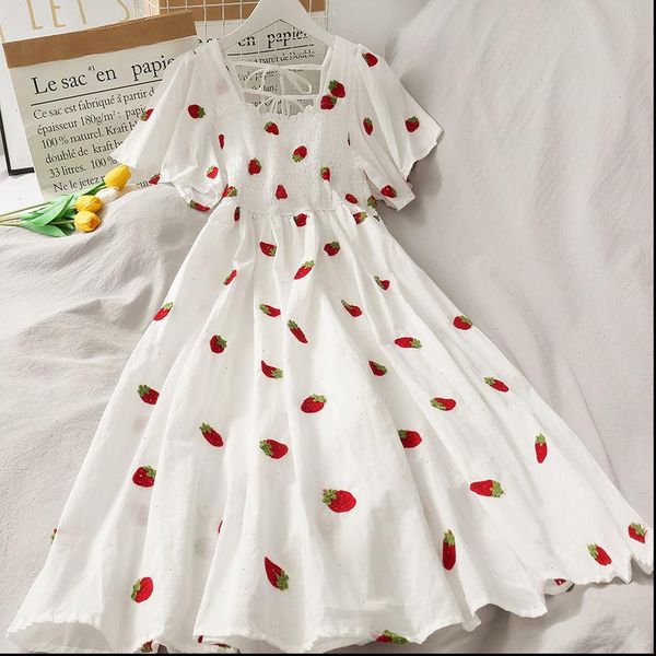 cherry womens dress strawberry kawaii puff sleeve women vintage white square neck beach dresses korean clothes, Black;gray
cherry womens dress strawberry kawaii puff sleeve women vintage white square neck beach dresses korean clothes, Black;gray