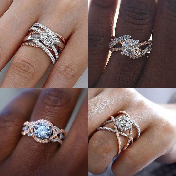wedding rings luxury female twisted ring unique style crystal silver rose gold color bridal promise engagement for women, Slivery;golden
wedding rings luxury female twisted ring unique style crystal silver rose gold color bridal promise engagement for women, Slivery;golden