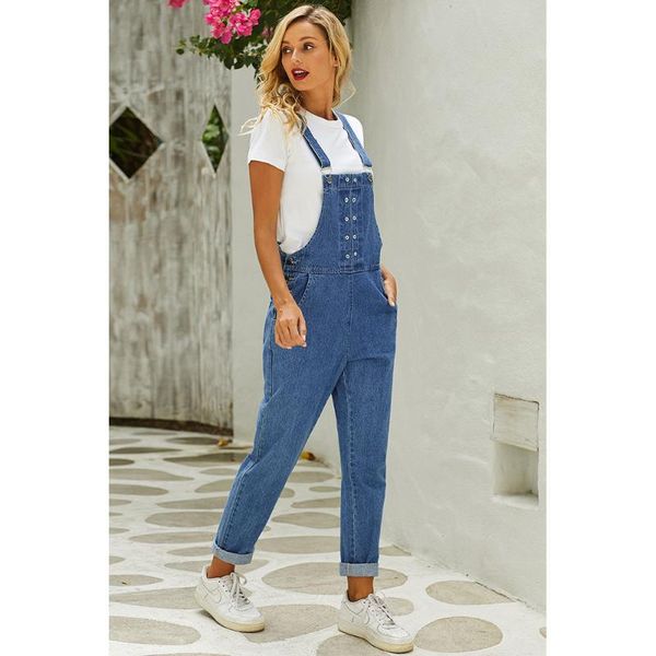 women's jeans autumn all-match loose denim suspender pants slimming high waist straight 786062, Blue
women's jeans autumn all-match loose denim suspender pants slimming high waist straight 786062, Blue