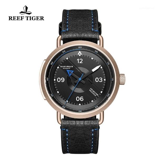 reef tiger/rt luxury watches men black dial rose gold leather strap sport watch waterproof automatic reloj hombre rga9055 wristwatches, Slivery;brown
reef tiger/rt luxury watches men black dial rose gold leather strap sport watch waterproof automatic reloj hombre rga9055 wristwatches, Slivery;brown