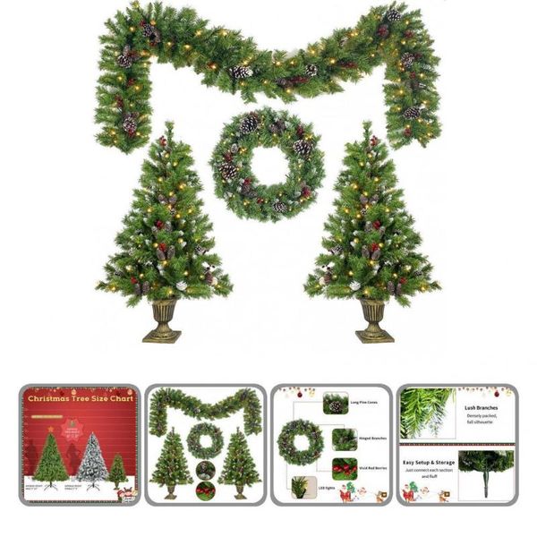 christmas decorations 1 set good entrance pre-lit artificial tree wreath plastic fake xmas multi-purpose for festival
christmas decorations 1 set good entrance pre-lit artificial tree wreath plastic fake xmas multi-purpose for festival