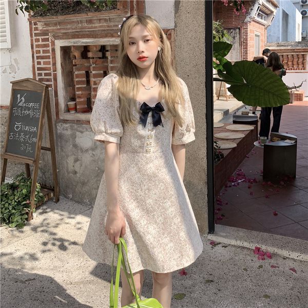 japanese style causal slim puff sleeve bow simple college wind women simple fashion dresses 210522, Black;gray
japanese style causal slim puff sleeve bow simple college wind women simple fashion dresses 210522, Black;gray