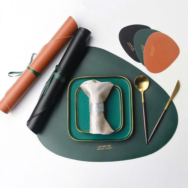 mats & pads decorative coffee coasters pu leather placemat for dining table tableware pad non-slip simple european style mat home decoration
mats & pads decorative coffee coasters pu leather placemat for dining table tableware pad non-slip simple european style mat home decoration