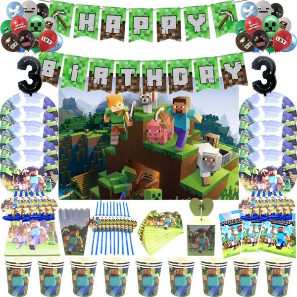 disposable dinnerware cartoon game decoration birthday party decor boys mining pixel tableware baby shower supplies
disposable dinnerware cartoon game decoration birthday party decor boys mining pixel tableware baby shower supplies